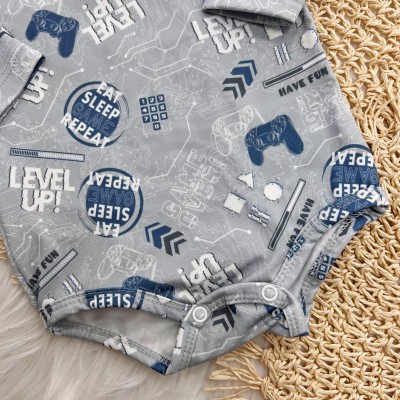Conj. Body Manga Longa e Calça em Malha Térmica Level Up - Cinza